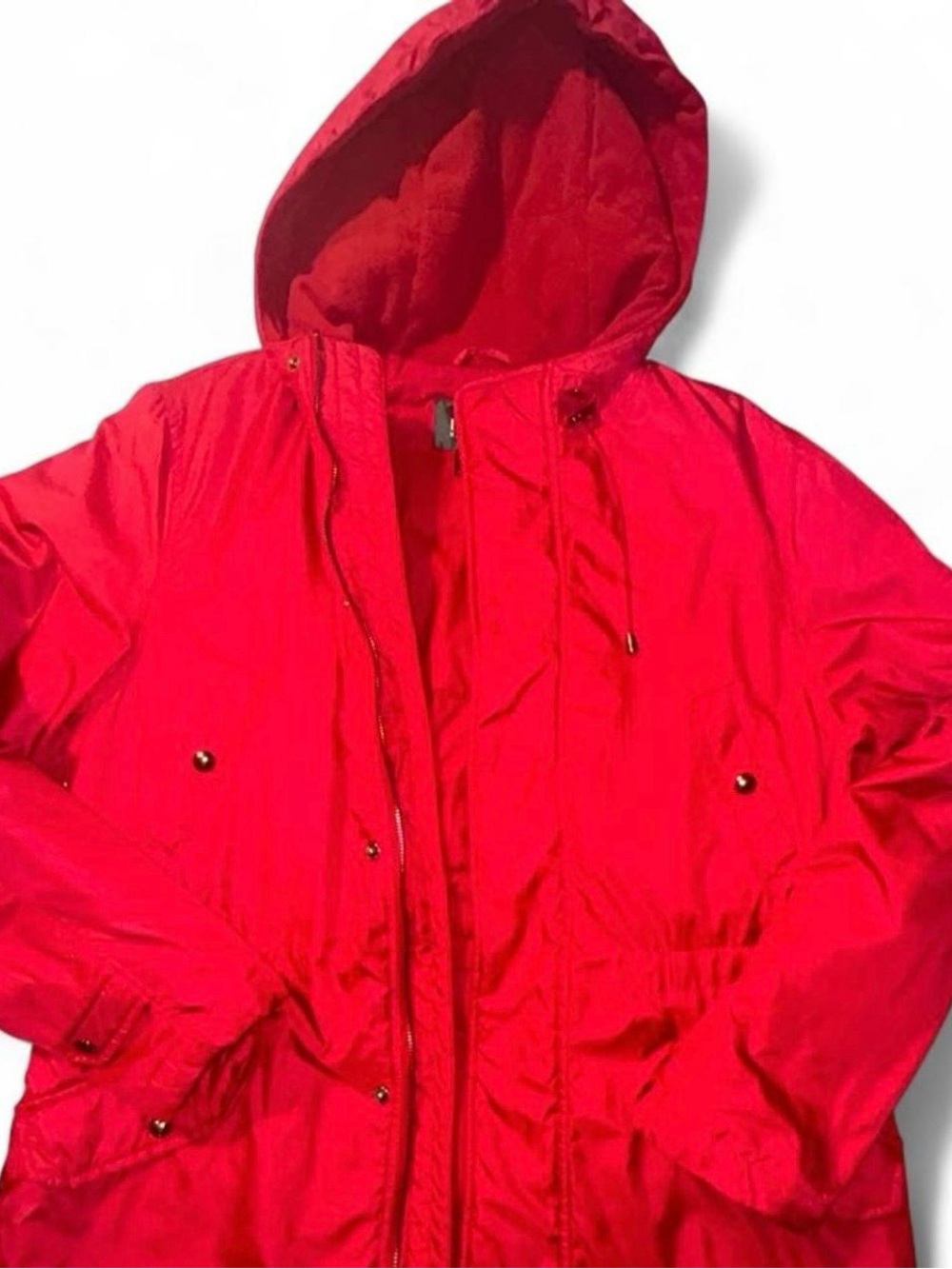 Lauren Ralph Lauren Red Down Puffer Parka Hooded Coat Jacket Size L